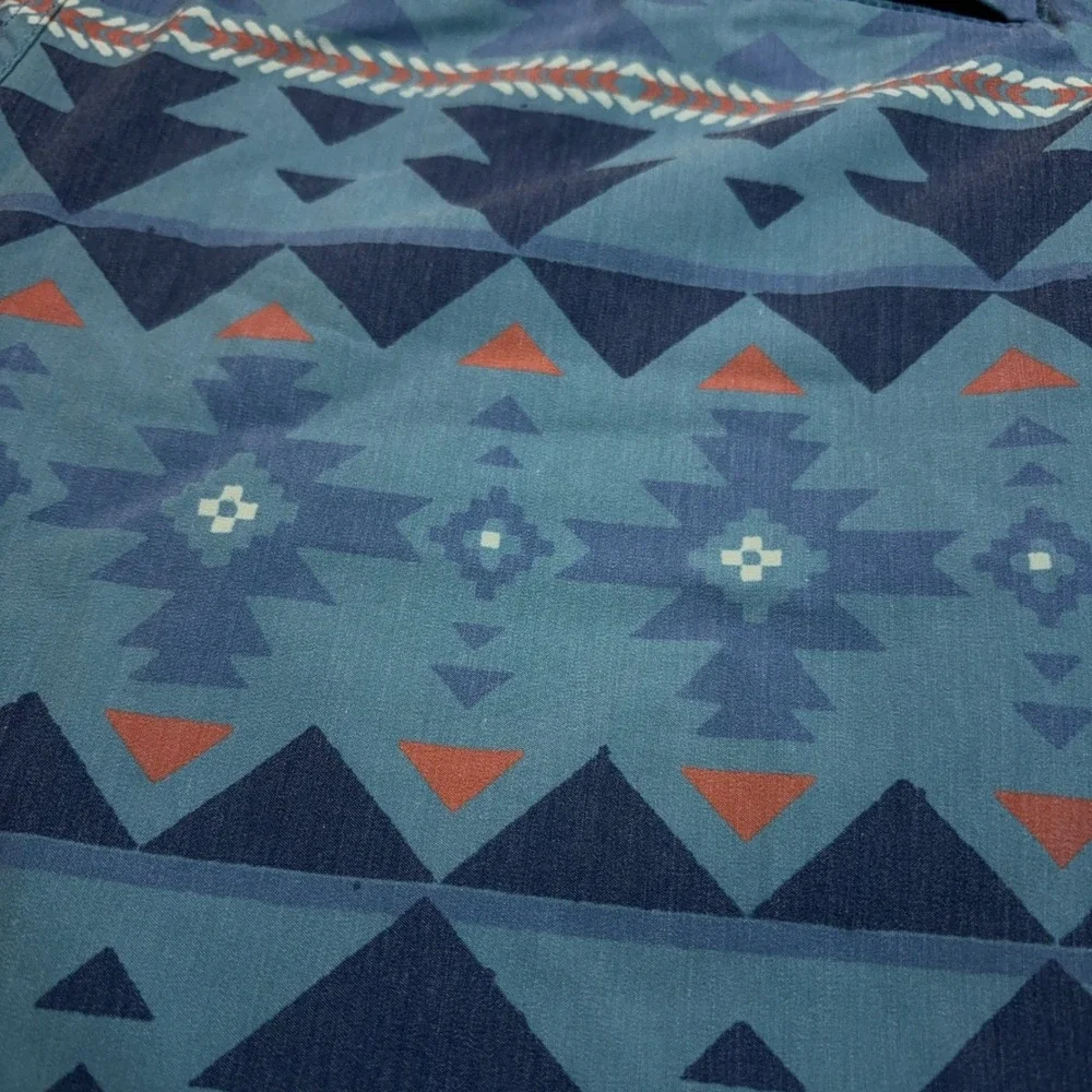 Faherty Board Shorts Mens 35 Blue Geometric Southwest Aztec Beacon MSS2207-SRT